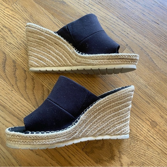 TOMS Monica Mule Espadrille Wedge Platform Sandals Black Size 9.5 - Picture 6 of 14